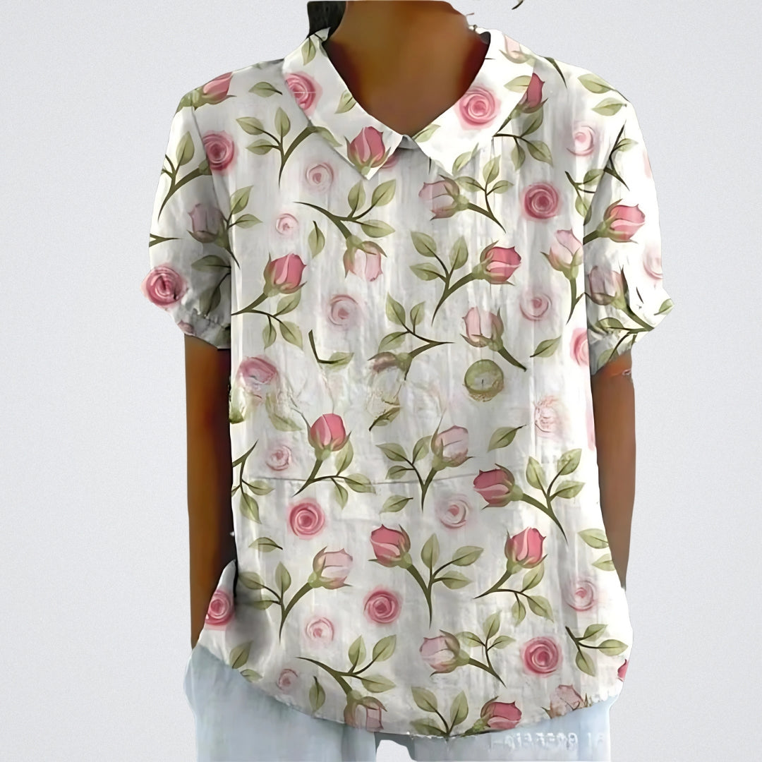 Lina - Blouse en lin floral
