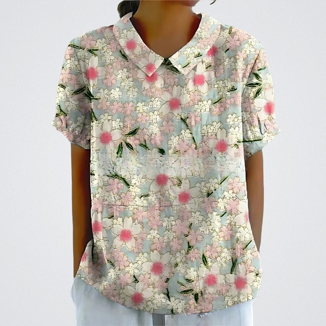 Lina - Blouse en lin floral