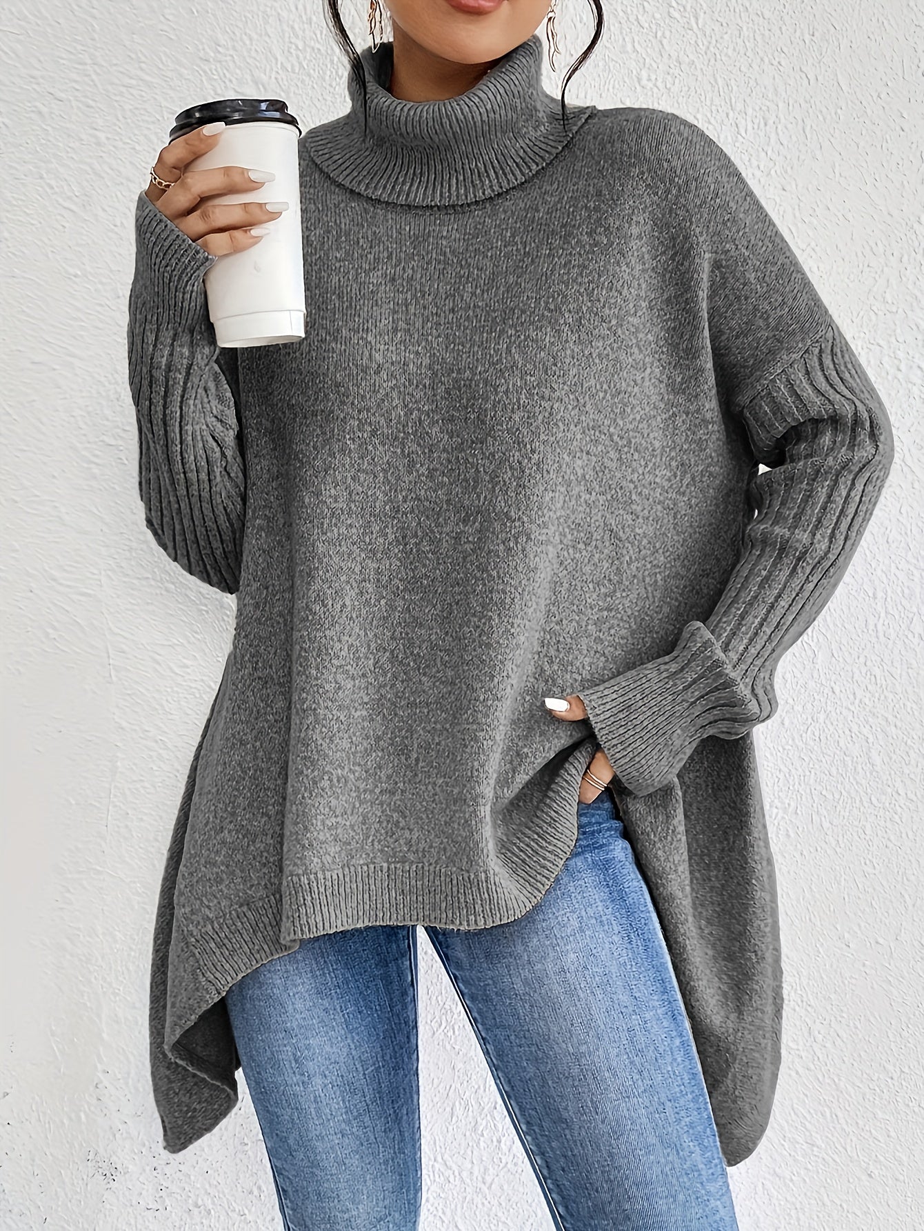 Lily - Oversized Turtleneck Sweater
