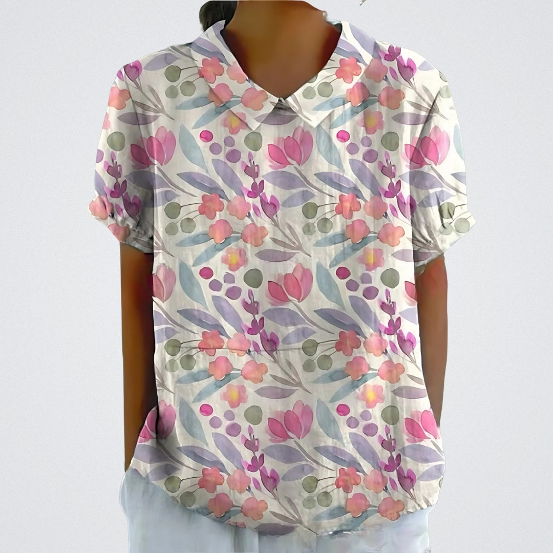 Lina - Blouse en lin floral