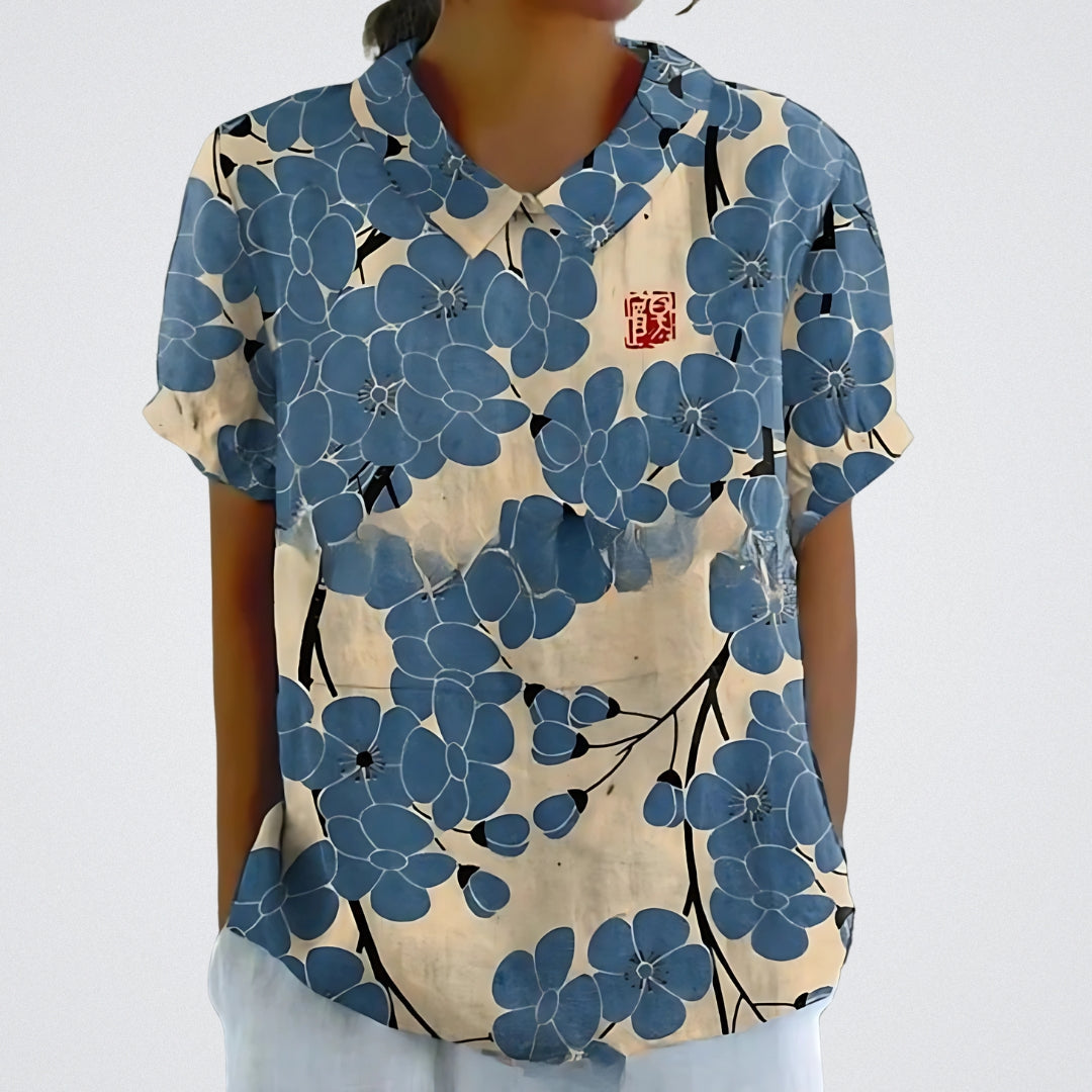Lina - Blouse en lin floral