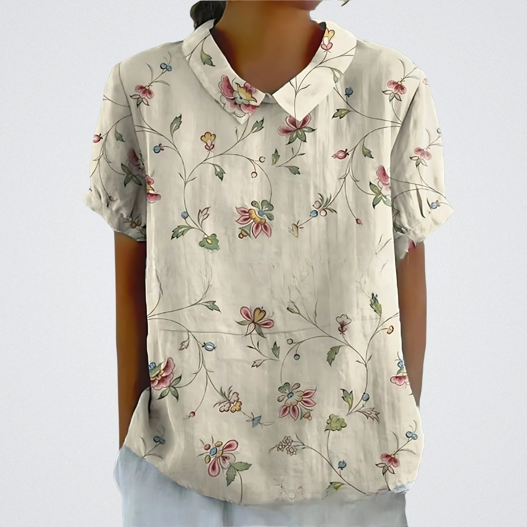 Lina - Blouse en lin floral