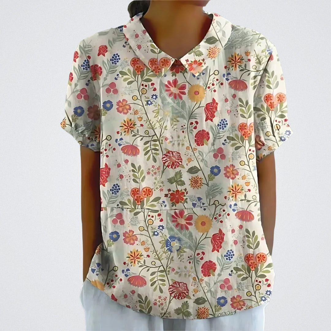 Lina - Blouse en lin floral