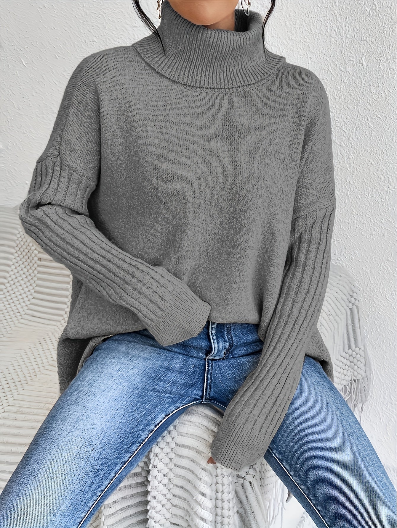 Lily - Oversized Turtleneck Sweater