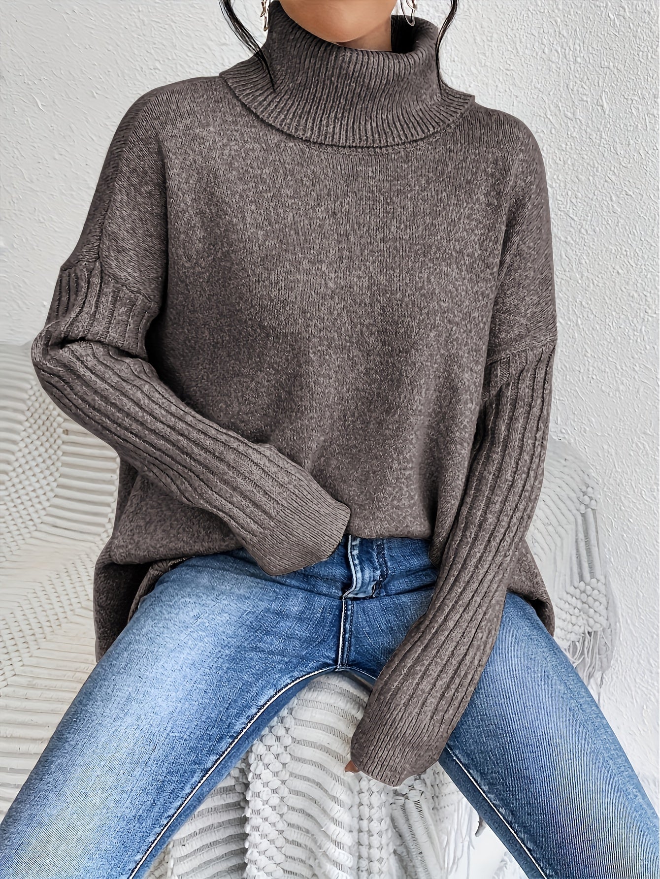 Lily - Oversized Turtleneck Sweater