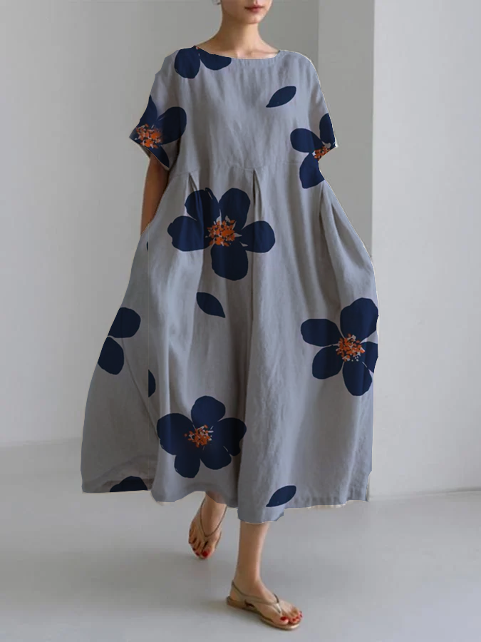 CHIARA | Long Floral Dress with Relaxed Fit and Elegant Details for Chic Days