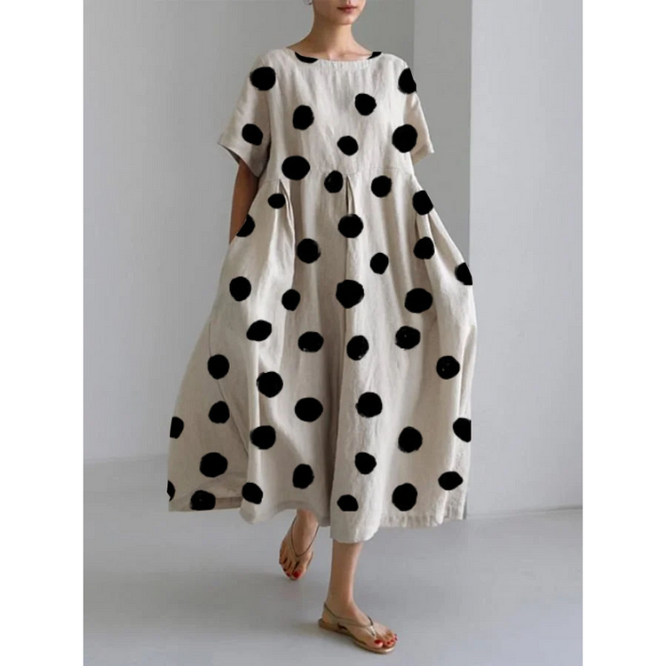 VALENTINE | Casual Long Dress with Iconic Polka Dots and Freedom of Movement for Summer Days
