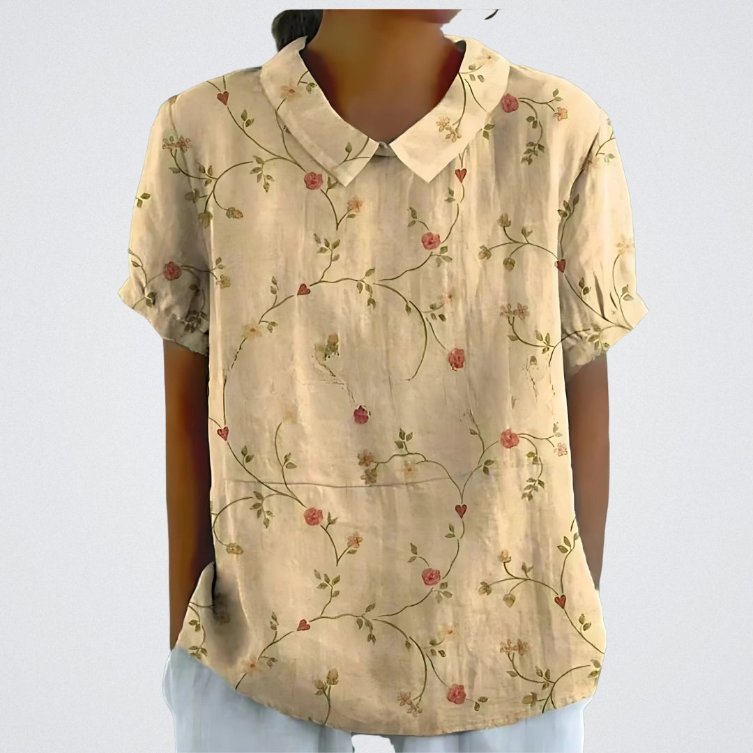 Lina - Blouse en lin floral