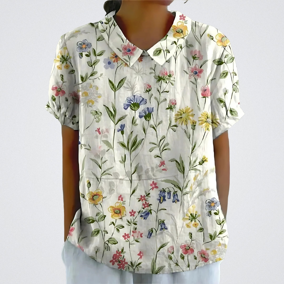 Lina - Blouse en lin floral