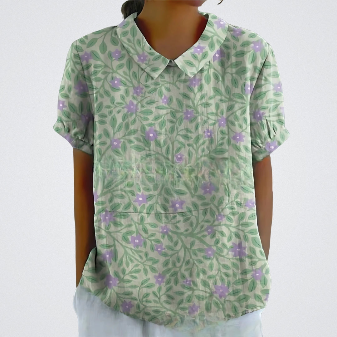 Lina - Blouse en lin floral