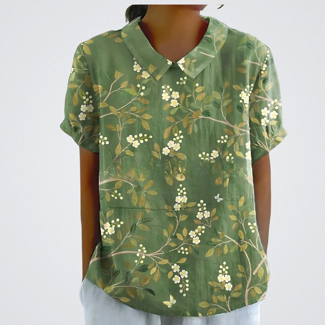 Lina - Blouse en lin floral