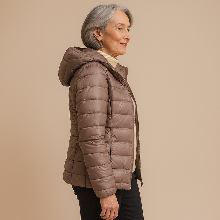 Ruth & Eleonar™ | Hooded Puffer Jacket - Champagne