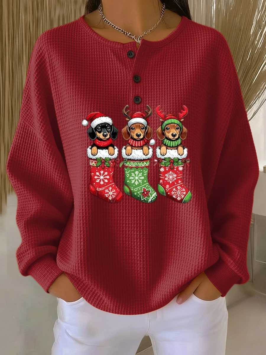 Grethe | Vintage Christmas Sweater with Dog Motif