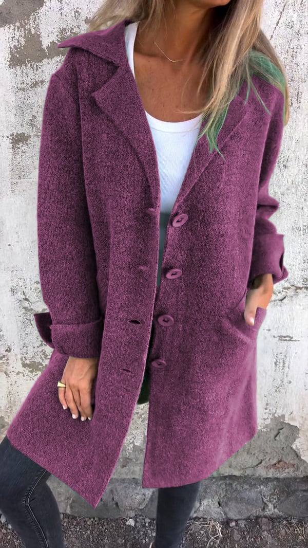 Baylea - Casual Single-breasted Coat with Wool Revers